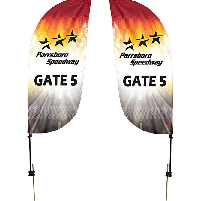 Outdoor Value Feather Sail Sign - 7 1/2 feet - Two Sided