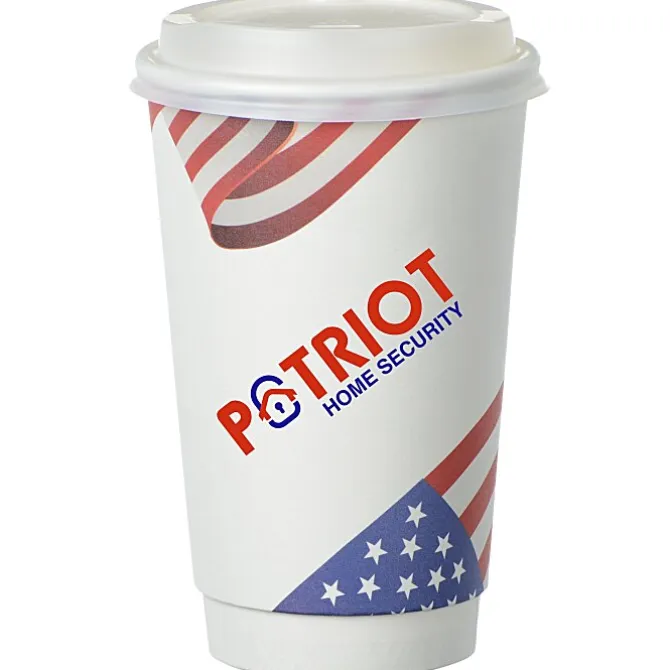 Patriotic Full Color Insulated Paper Cup with Lid - 16 oz.
