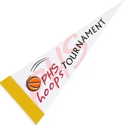 Pennant 5 inches x 12 inches - White - Full Color