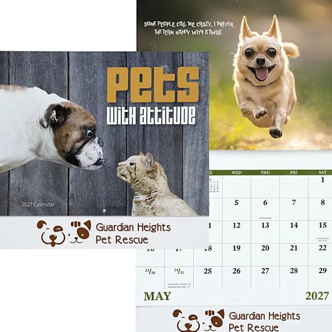 Pets with Attitude Wall Calendar - Stapled