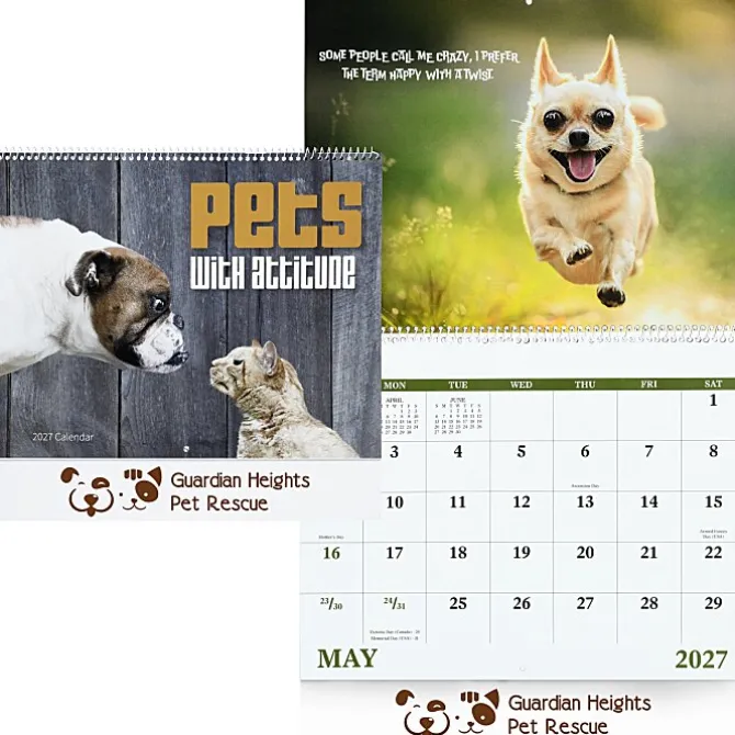 Pets with Attitude Wall Calendar - Spiral
