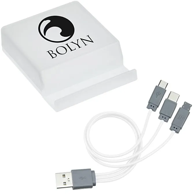 Phone Stand with Compartment - Charging Cables