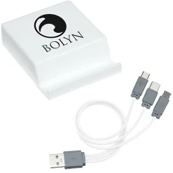 Phone Stand with Compartment - Charging Cables
