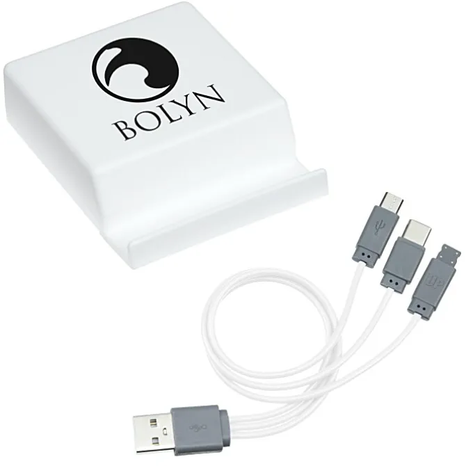 Phone Stand with Compartment - Charging Cables