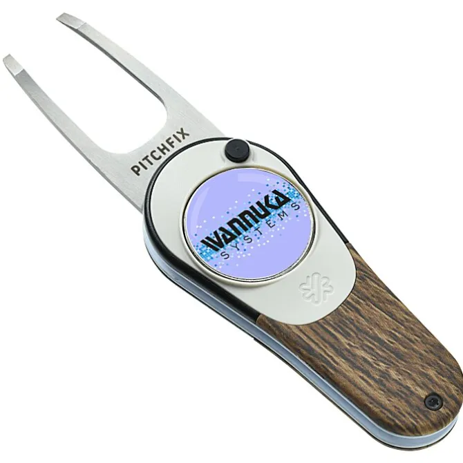 Pitchfix Woodie Golf Divot Tool With Magnetic Ball Marker