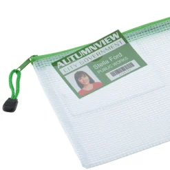 PolyWeave Zippered Pouch with Business Card Holder - 6 inches x 10 inches