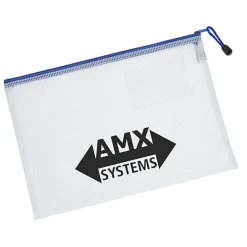 PolyWeave Zippered Pouch with Business Card Holder - 9 1/2 inches x 13 1/4 inches
