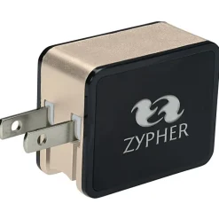 2 Port USB Folding Wall Charger - Light-Up Logo