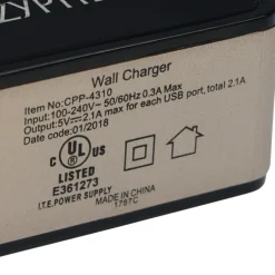 2 Port USB Folding Wall Charger - Light-Up Logo