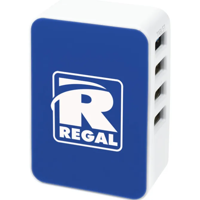 4 Port USB Folding Wall Charger - 24 hr