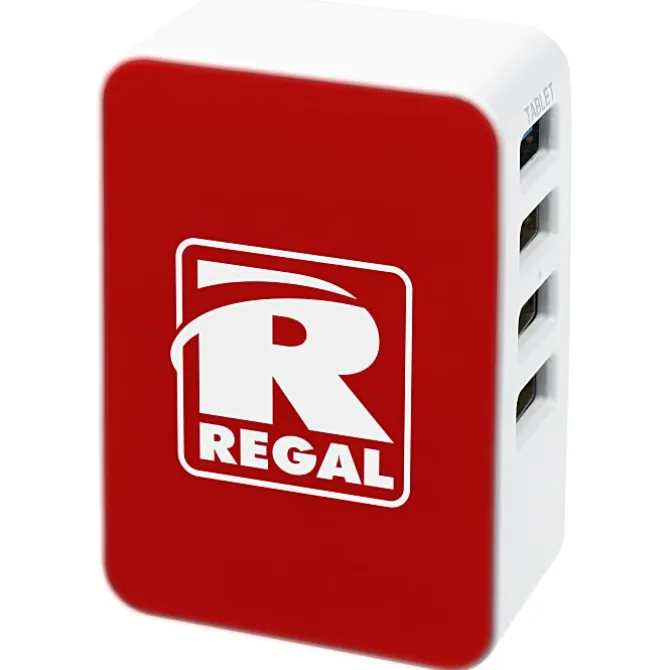4 Port USB Folding Wall Charger - 24 hr