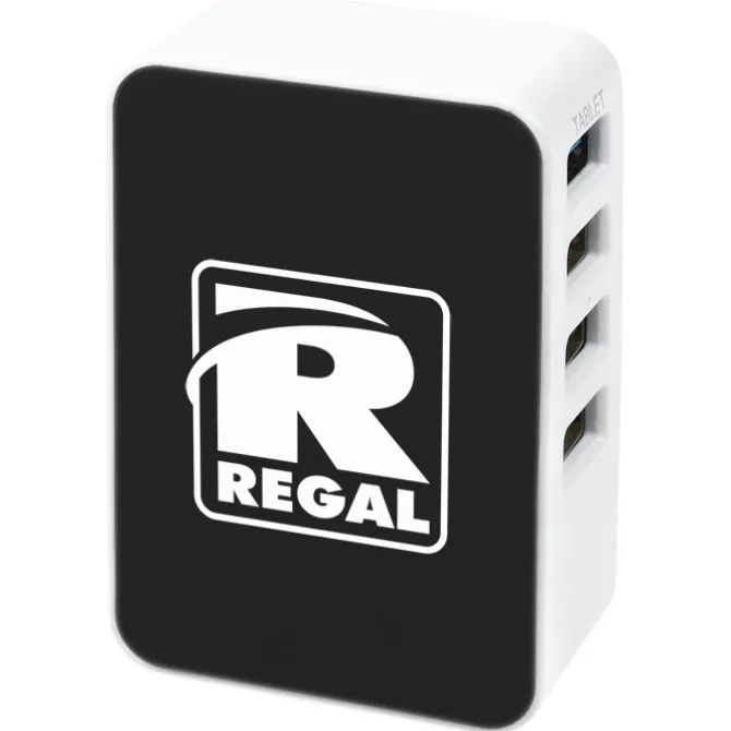 4 Port USB Folding Wall Charger - 24 hr