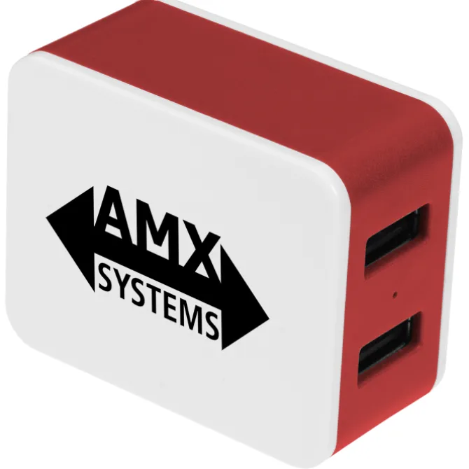 2 Port USB Folding Wall Charger - 24 hr