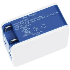 2 Port USB Folding Wall Charger - 24 hr