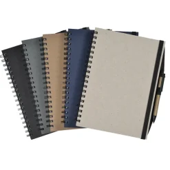 Recycled Spiral Journal with Pen - 10 inches x 7 inches