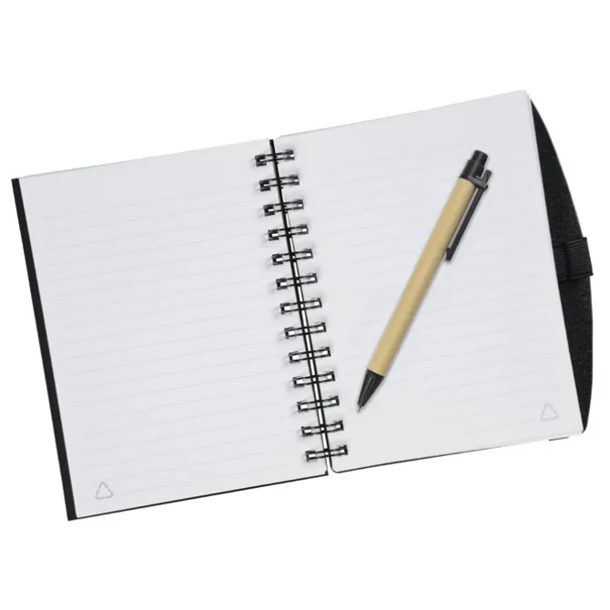 Recycled Spiral Journal with Pen - 7 inches x 5 inches