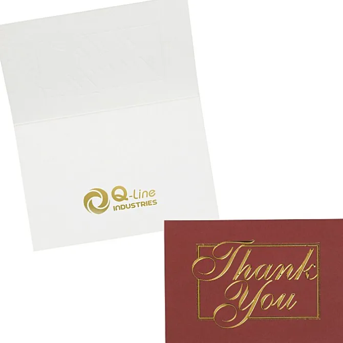 Red and Gold Thank You Card