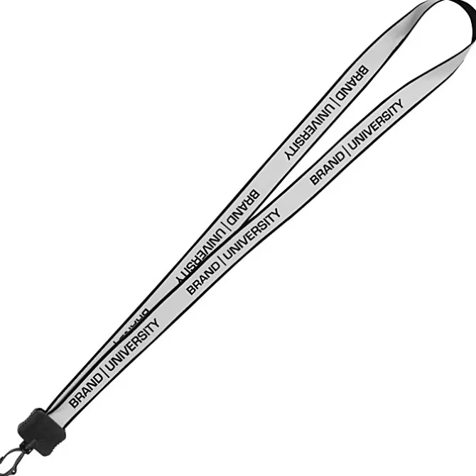 Reflective Lanyard - 3/4 inch - 34 inches - Plastic Swivel Snap Hook
