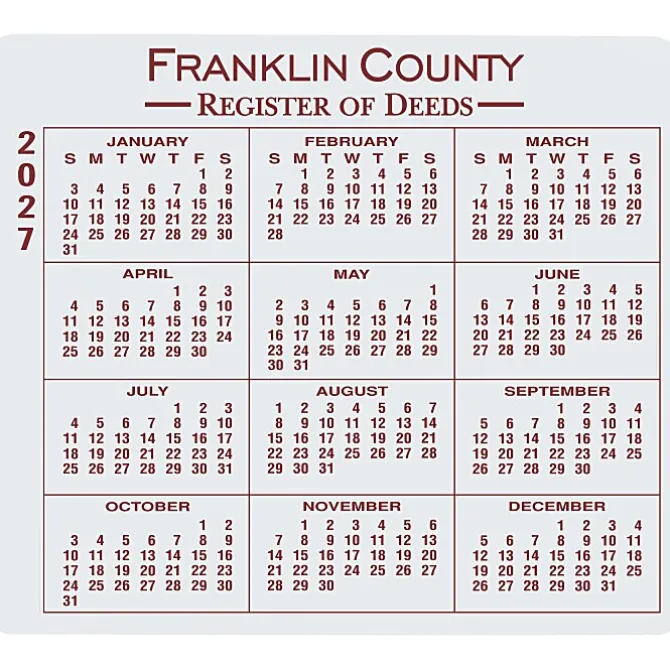 Removable Laptop Calendar - 3 1/4 inches x 3 3/4 inches