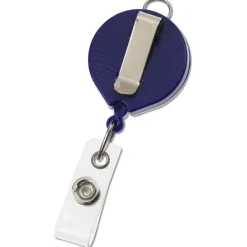 Retractable Badge Holder with Lanyard Attachment - Round - Opaque - Label
