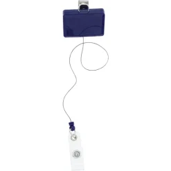 Retractable Badge Holder with Lanyard Attachment - Rectangle - Label