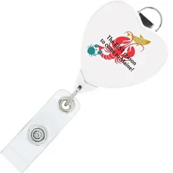 Retractable Badge Holder with Lanyard Attachment - Heart - Label
