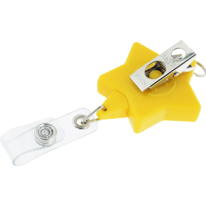 Retractable Badge Holder with Lanyard Attachment - Star - Label