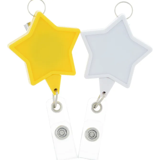 Retractable Badge Holder with Lanyard Attachment - Star - Label