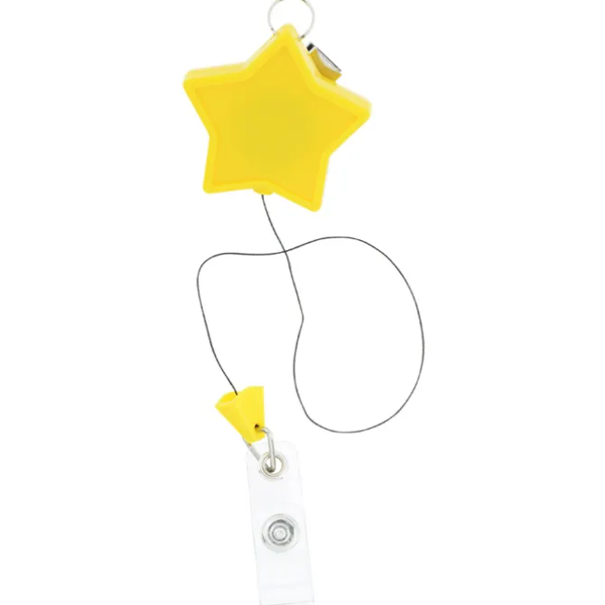Retractable Badge Holder with Lanyard Attachment - Star - Label