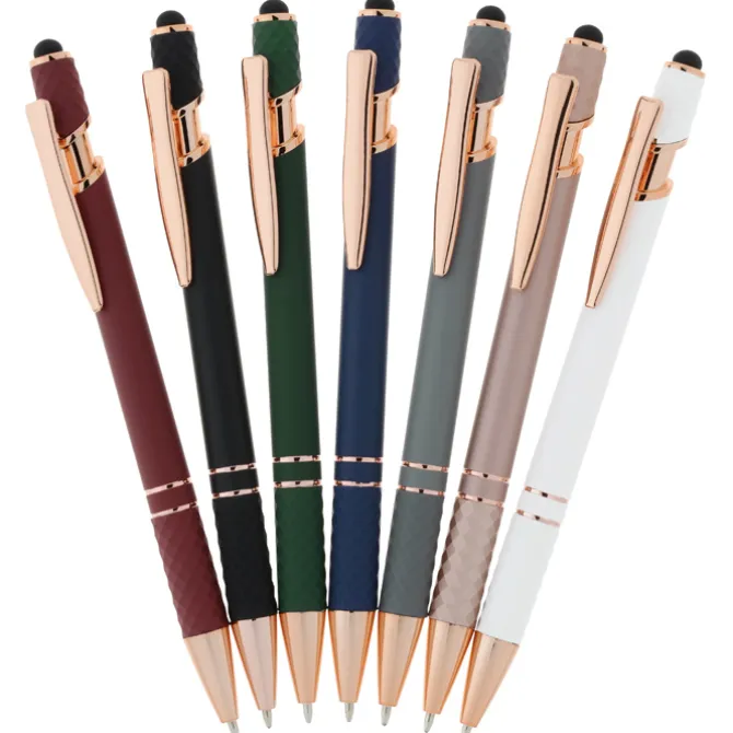 Rita Soft Touch Facet Stylus Metal Pen - Full Color