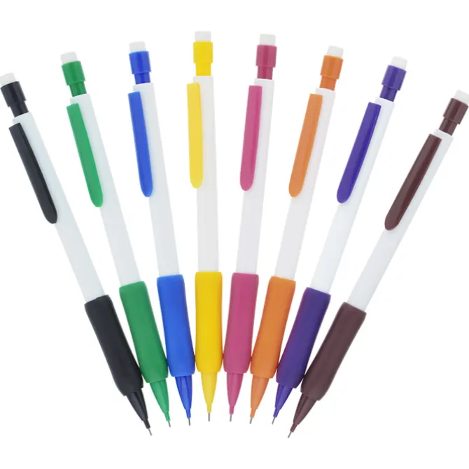 Rubber Grip Mechanical Pencil - White - 24 hr