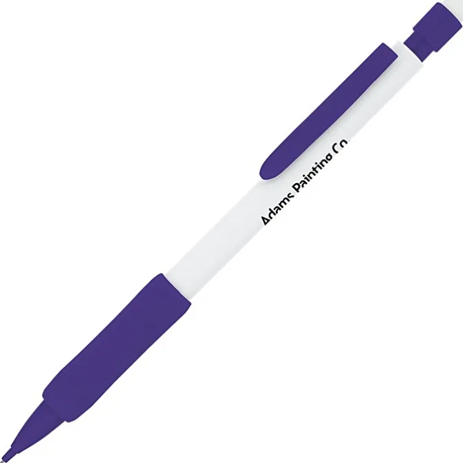 Rubber Grip Mechanical Pencil - White - 24 hr