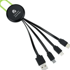 Ryder Charging Cable - Black - Light-Up Logo
