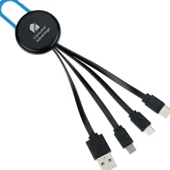 Ryder Charging Cable - Black - Light-Up Logo