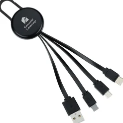 Ryder Charging Cable - Black - Light-Up Logo