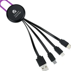 Ryder Charging Cable - Black - Light-Up Logo