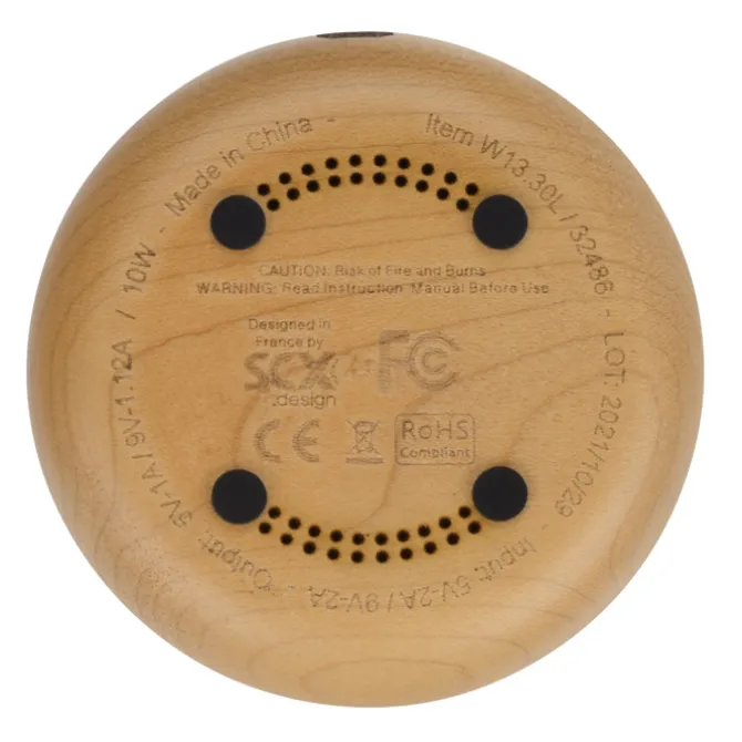 SCX Maple Wood Light-Up Logo Wireless Charger