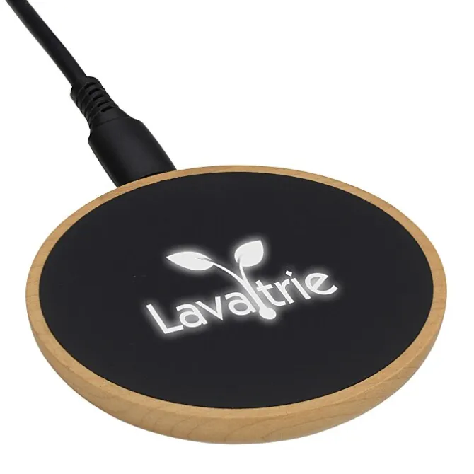 SCX Maple Wood Light-Up Logo Wireless Charger