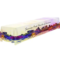 Serged Closed-Back Polyester Table Throw - 16 feet - Full Color