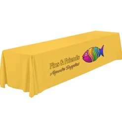 Serged Open-Back Polyester Table Throw - 12 feet