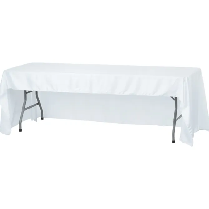 Serged Open-Back Satin Table Throw - 8 feet