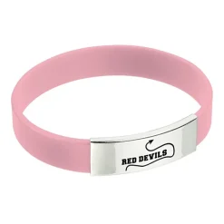 Silicone Wristband with Metal Accent