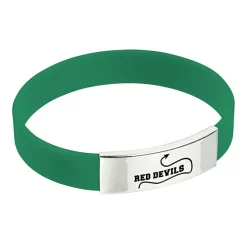 Silicone Wristband with Metal Accent