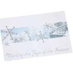 Silver Snowflakes in Snow Greeting Card