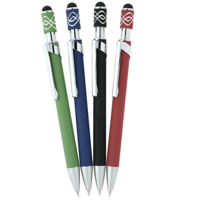 Simple Spinner Soft Touch Stylus Gel Metal Pen