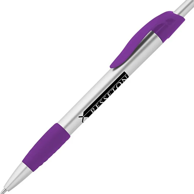 Simplistic Grip Pen - Silver - 24 hr