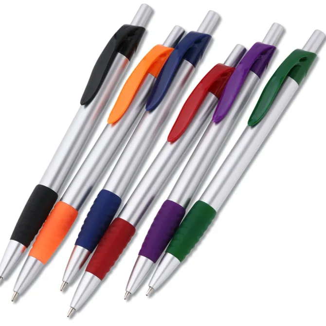 Simplistic Grip Pen - Silver - 24 hr