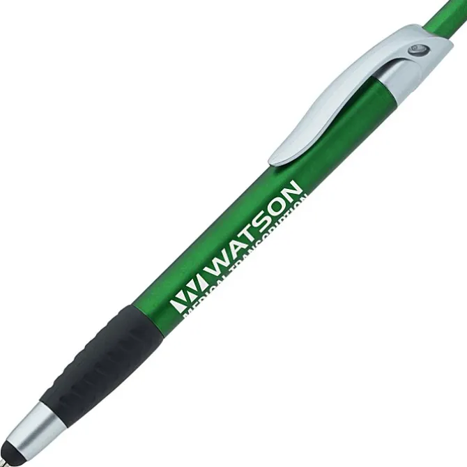 Simplistic Stylus Grip Pen - Metallic - Silver - 24 hr