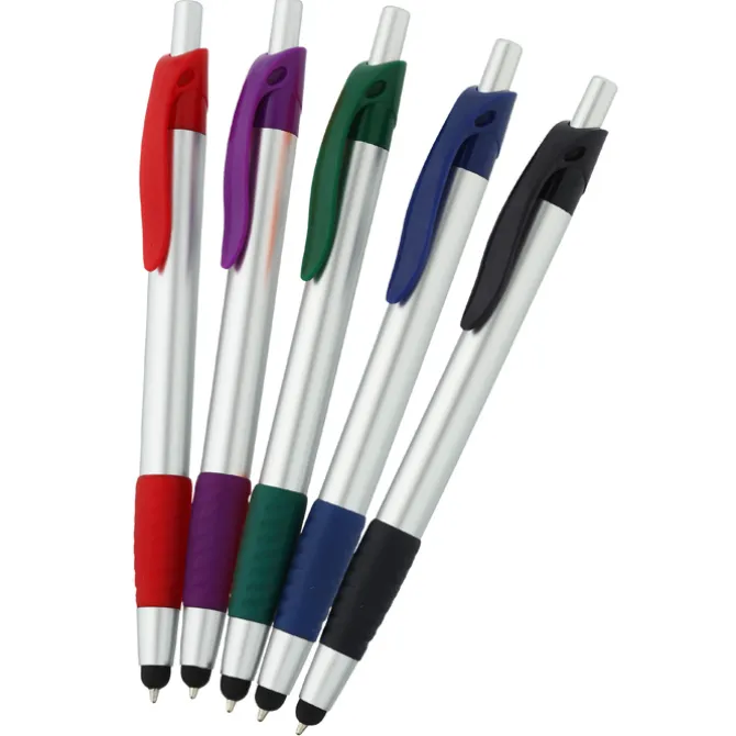 Simplistic Stylus Grip Pen - Silver - 24 hr