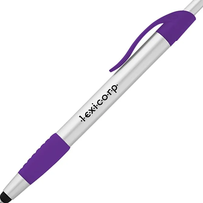 Simplistic Stylus Grip Pen - Silver - 24 hr